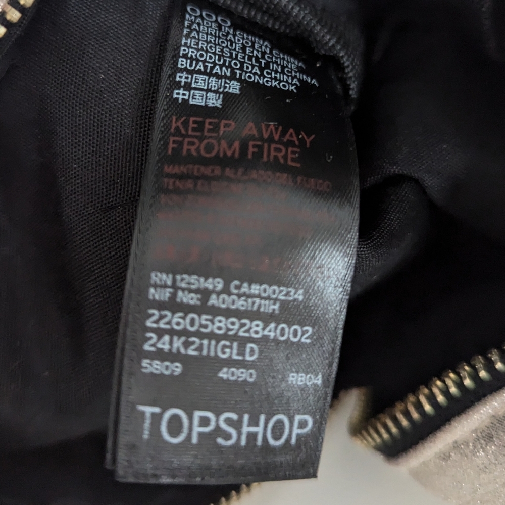 Topshop Gold Metallic Cosmetic Pouch NEW - Picture 4 of 8